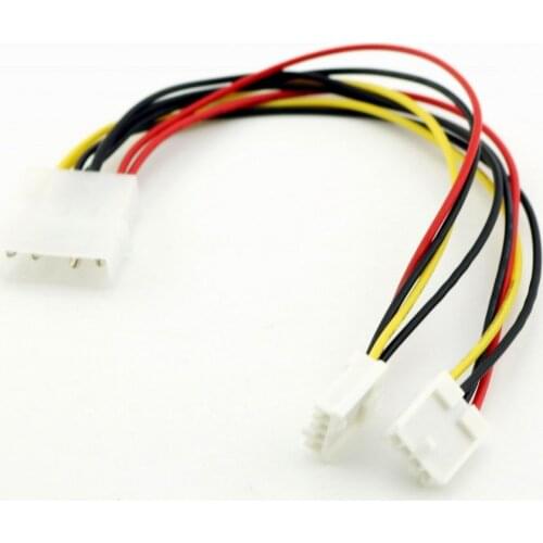 1pc 4 Pin Molex to Dual 4 Pin Floppy PC Power Y Splitter Adapter Connector Cable for Floppy Drive FDD 20cm