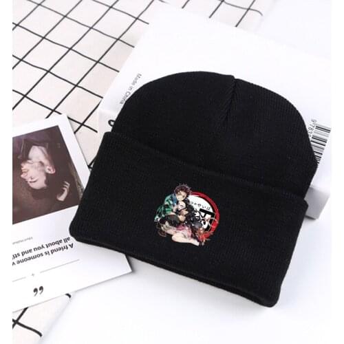 Demon Blade Anime Knitted Hat Korean Version Of The Wild Knit Stretch Wool Hat For Men And Women To Keep Warm In Autumn/winter