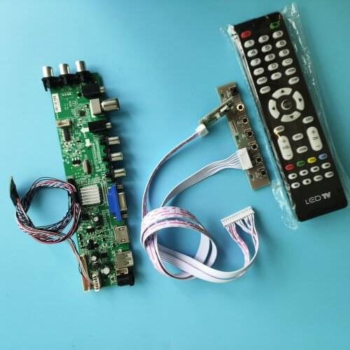 Kit For B101AW02 V3/B101AW02 V0 DVB-T DVB-T2 board digital HDMI AV 40pin LED USB VGA TV 1024X600 Signal controller 10.1" remote