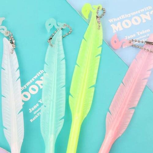 1pc Beautiful Feather Gel Pens Writing for School Supplies Stationery Cheap Items Cute Kawaii Pens Stationery Items