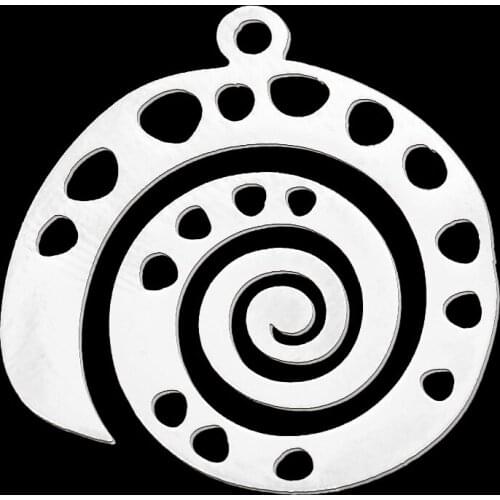 5pcs/lot 100% Stainless Steel Round Snail Shell DIY Earring Pendant Charm Wholesale Jewelry Necklace Making Charms