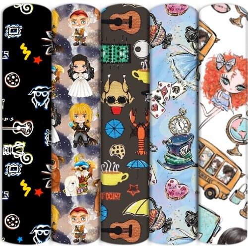 Aminal GirlsPolyester Cotton/4 way Stretch Fabric Cartoon Patchwork Sewing Kid Home Textile Cloth Quilting Dress Leggings,c16975