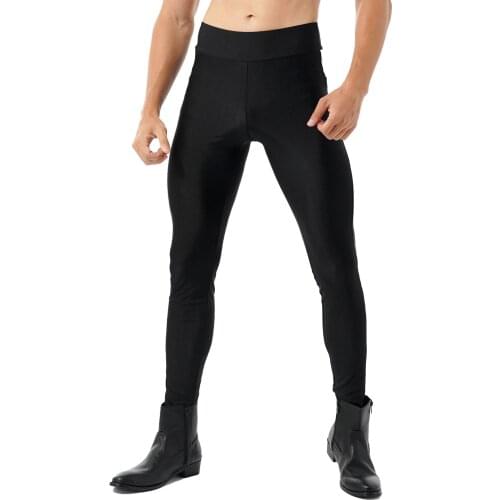 Men Sexy Leggings Patent Leather Mesh Patchwork Leggings Fashion Sports Yoga Fitness Mid Waist Skinny Pants 2021 Male Clubwear