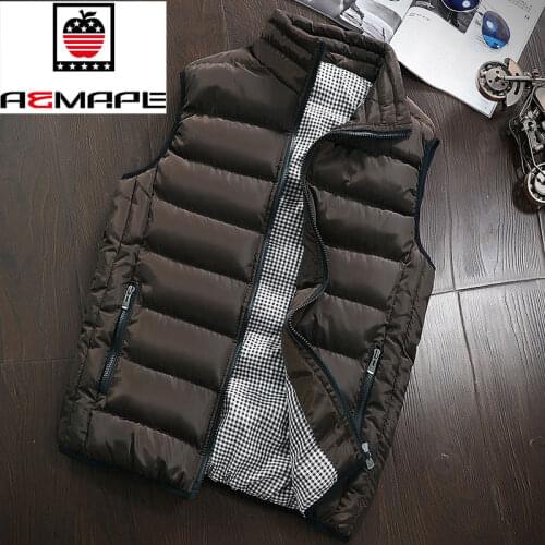 AEMAPE brand men Casual Sleeveless Jackets men Vest Winter Cotton Vest mens waistcoat Waistcoat Red Vests Men Thicken Waistcoat