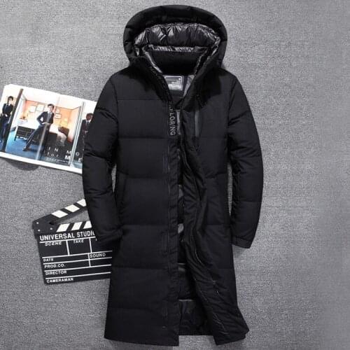 Mens Duck Down Jacket Brand Solid Winter Jacket for Men Doudoune Homme 2018 Hooded Mens Winter Jacket Coat X-long Down Jacket
