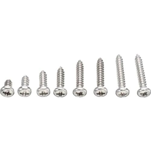 200Pcs M3 Stainless Steel Screws Kits High Strength Self-Tapping Screws Assortment Set for Wood Furniture