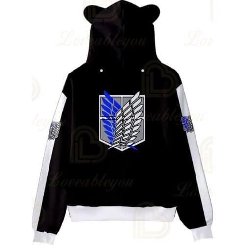 2020 New Childrens Hoody Hoodie Attack Giant 3D Fleece Adults Clothing Cat Ear Men Spring Autumn Hooded Hoodies