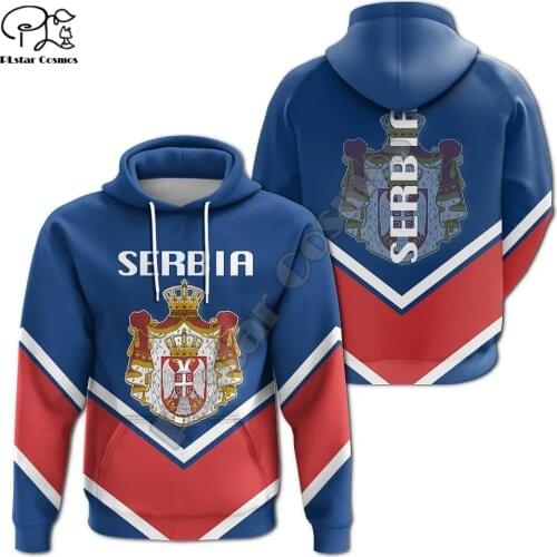 PLstar Cosmos Newest Serbia Symbol Fashion 3D Print Hoodies Sweatshirts Flag Zip Hooded Men/Women Casual Streetwear S5
