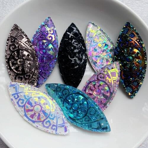 Wholesale sun Surface Case horse eye Resin Flat Back Rhinestone Native Earring Accessories DIY crystal Decorations 80pcs/lot