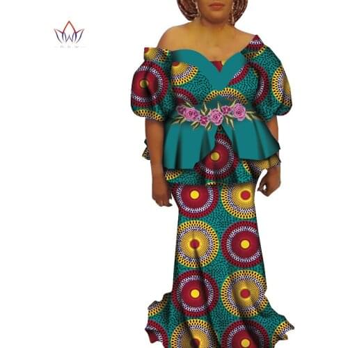 Plus Size Fashion African Sets for Women Dashik Private Custom Traditional African Clothing Sexy African Skirt Set WY7309