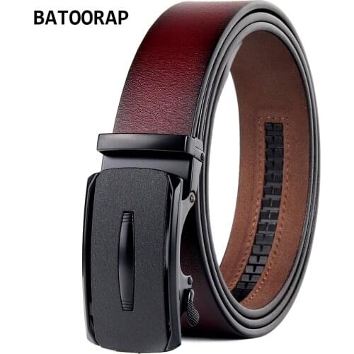 BATOORAP Luxury Brand Designer Belts Men Fashion Trouser Waist Strap Durable Automatic Buckle Genuine Leather Red Belt BA-FGZ019