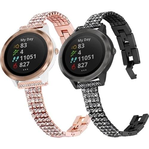 20mm 22mm Diamond Wrist Strap For Garmin Venu 2 GarminMove 3 GarminActive S Vivoactive 4 Band Bracelet Womens jewelry Watchband