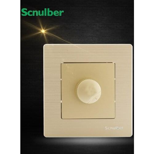 Luxury brush finish metal cover light dimmer rotary table lamp switch wall