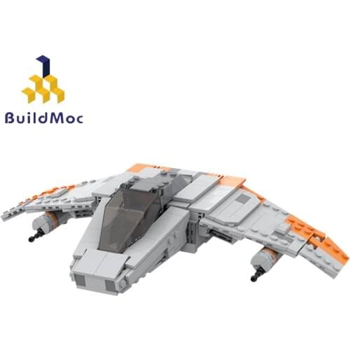Buildmoc Star Movie Plane New Republic V-Wing Airspeeder Rogue-Squadron Fighter Model Building Blocks Toys For Children Gifts
