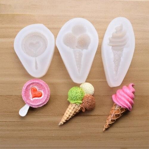 Silicone Cake Mold DIY Ice Cream Lollipop Shaped Fondant Mold Sugar Craft Chocolate Moulds Pastry Tool Bakery Accessories