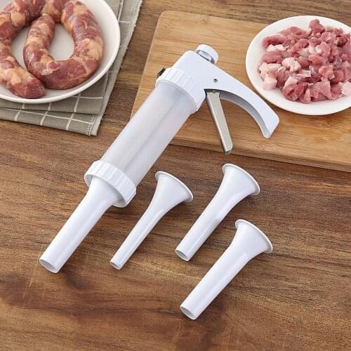 Sausage Salami Maker Meat Filling Tools for Sausage Meat Stuffer Filler Hand Operated Sausage Machines Funnel Nozzle