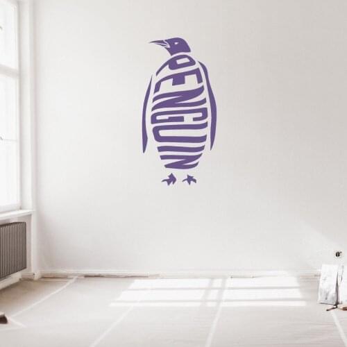 Stylish Cute Penguin Typography Words Animals Wall Art Home Bedroom And Hotel Room Decoration Removable A001245