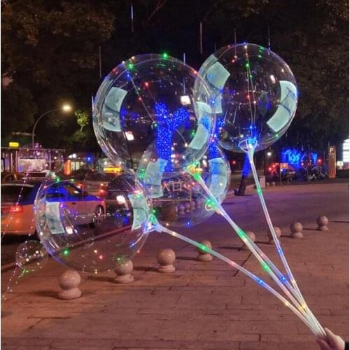 LED Lights Balloons Night Lighting Bobo Ball Multicolor Wedding Decorative Bright Lighter Balloons With Stick #32561