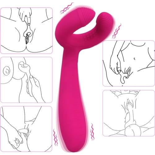 Adult products wholesale rechargeable Y-shaped massage masturbation vibrator couples sharing lock ring