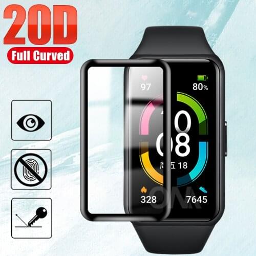 20D Curved Edge Protective Film Cover For Honor band 6 & Huawei Watch Fit Smart Wristband Screen Protector (Not Glass