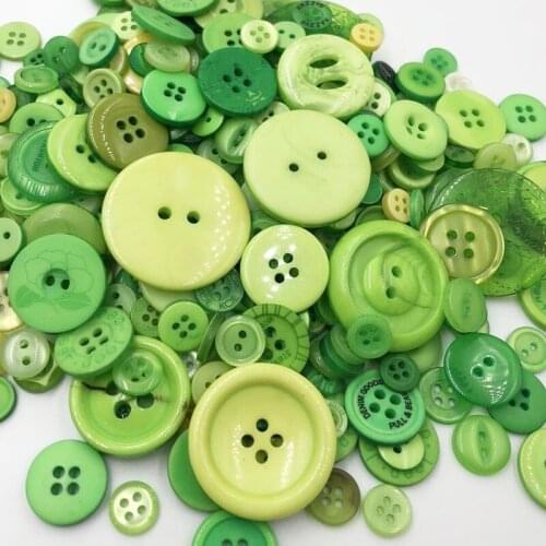 Green mix size 50 Gram DIY Making Hand Knitting dolls clothing Buttons Resin Promotions Mixed Sewing Scrapbook PT220