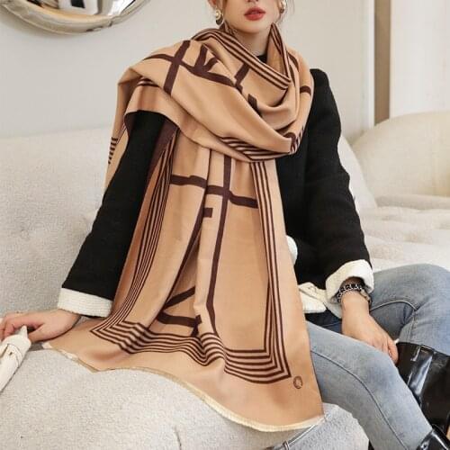 Women Winter Cashmere Scarf 2021 Striped Pashmina Luxury Brand Shawls and Wraps Bufanda Hijab Travel Stoles Echarpe Warm Blanket