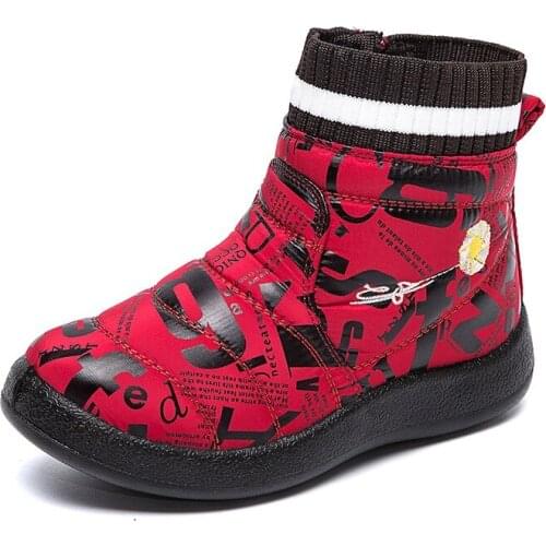 Winter Snow Boots Woman Shoes Waterproof Female Plush Winter Boots Women Warm Ankle Botas Feminina Child Shoes Woman Size 28-43