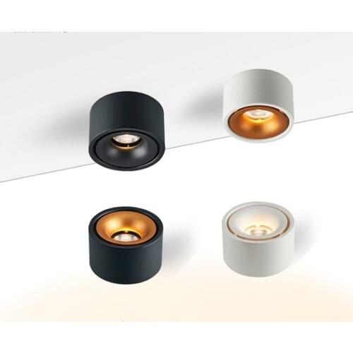 1PCS round dimmable Led surface mounted spotlight COB ceiling spotlight 7W/10W 12W 15W living room surface mounted downlight