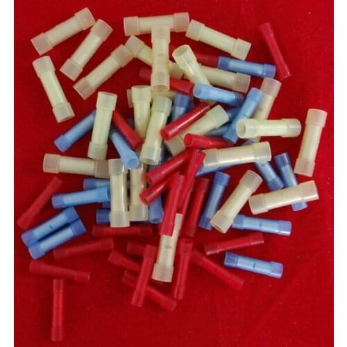 100piece/lot nylon middle terminal Long type BNYF1.25/2/5 high quality 22-10AWG(0.5-6.0mm2) red blue yellow color wire connector