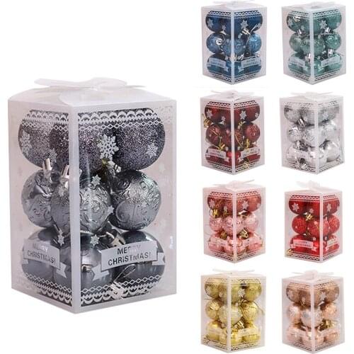12pcs 4cm Christmas Tree Decor Ball Hanging Balls Party Ornament New Year Merry Christmas Xmas Gifts Home Decor Atmosphere 2022