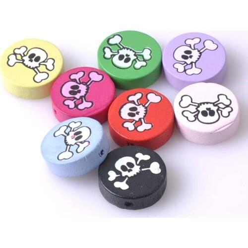 Mixed poison painted Round Wooden Spacer Beads For Jewelry making 20mm 20pcs MT0501X