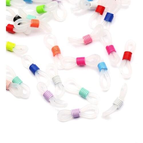 50Pcs Transparent Mixed Color Ear Hook Eyeglasses Chain Glasses Retainer End Rope Sunglasses Cord Holder Strap Retainer Supplies