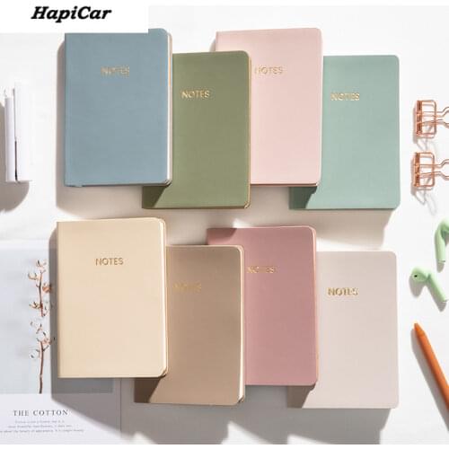 80 Sheets Morandi Color A6 A5 Pocket PU Notebook Agenda Journals Diary Notepad Planner Kawaii School Office Stationery