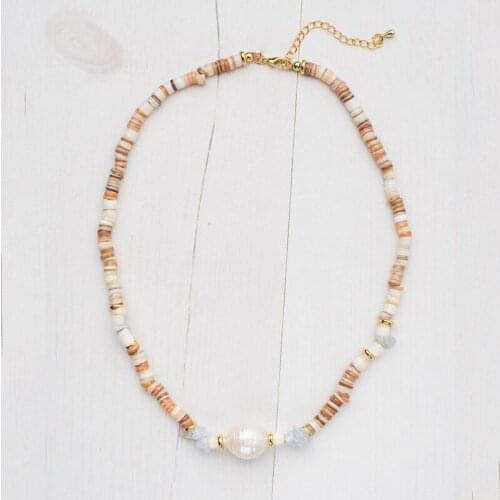 Bohemian Baroque Freshwater Pearl Necklace Ladies Exquisite Natural Stone Accessories Handmade Adjustable Jewelry 2020 Fashion