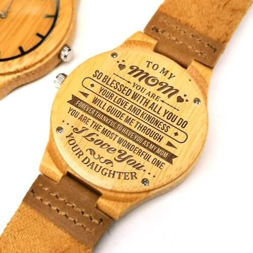 Daughter To My Mom Watches Customized Women Watches Luxury Write Your words on The Watch Birthday Gift for