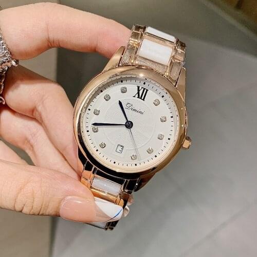 Relojes mujer New Women Rose Gold Ceramic Watches Bracelet Quartz Watch Ladies Watches Clock Female Fashion Women Wristwatch