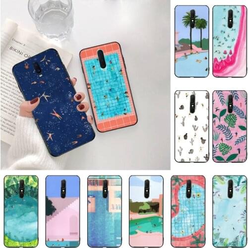 Funny summer sky swimming pool Phone Case Cover For Oppo A5 A9 2020 Reno2 z Renoace 3pro Realme5Pro
