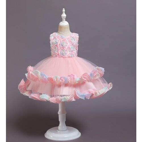 Children Cake Tutu Princess Birthday Party Prom Wedding Bridesmaid Evening Summer Dress Gown Vestidos Baby Girl Clothes 10 Years