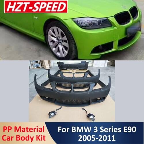 E90 Modify M3 PP Unpainted Car Body Kit Front & Real Bumper Lip Side Skirts For BMW 3 Series E90 318i 320i 325i 335i 2005-2011