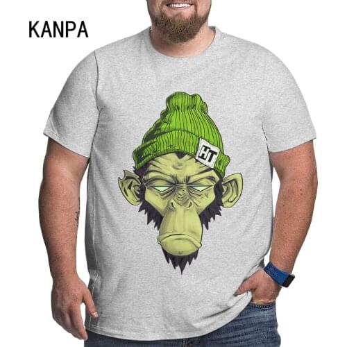 Summer New fashion brand monkey Printed Casual T-Shirt For Men Fashion Loose Oversize Personality Casual Sports Top Tees Cotton