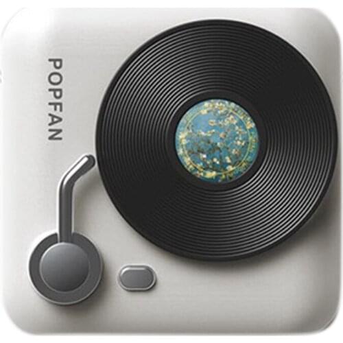 Hot TOD-New Creative Record Player Humidifier, Neck Fan, USB Desktop Spray Humidifier, Lazy Neck Fan