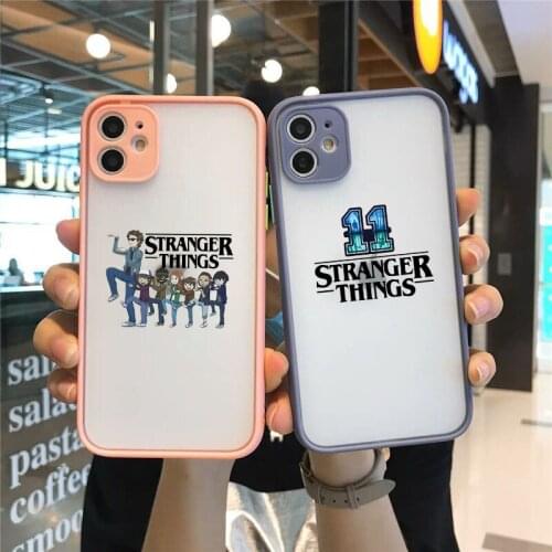 GYKZ Cartoon TV Stranger Things Phone Case For iPhone 11 12 Pro XR X XS MAX SE 2020 7 8 6Plus Hard Matte Back Cover Shell Coque