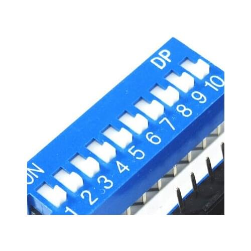 China Quality DS-10 Blue 10P DIP Switch 2.54mm 10 Position Encoder Switch Slide Switch x 200PCS