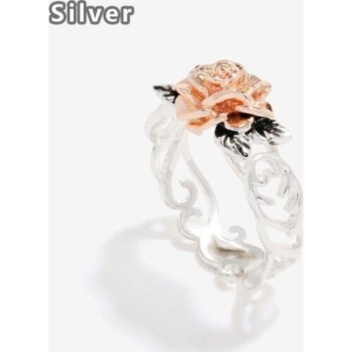 LKN selling flower ring Europe and the United States 925 silver plated color restoring ancient ways an engagement ring
