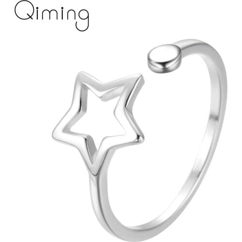 Hollow Star fashion Rings Retro Open Finger Rings For Women Wedding Birthday Gift Fashion Jewelry Drop Shipping
