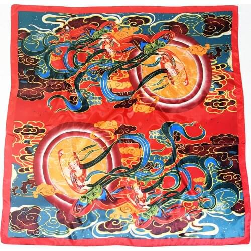 90cm War Rush to the moon Square Scarf 2021 New Fashion Women Silk Scarf Luxury Brand Hijab Shawl Foulard Scarves Wraps