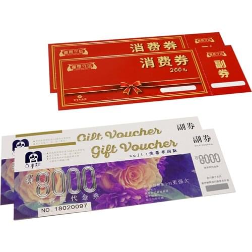 Logo custom vouchers cards printed promotion card