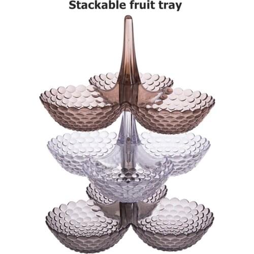 European-style Multilayer Storage Fruit Plate Candy Plate Living Room Home Plastic Plate Fruit Dessert Platter