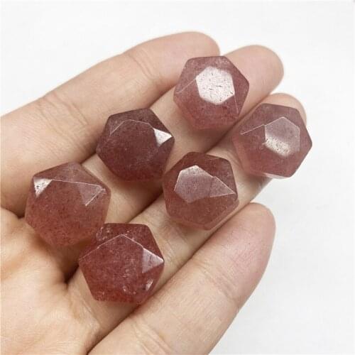 Natural strawberry quartz Crystal Mini Cute Six-pointed star for DIY Pendant Necklaces Gift