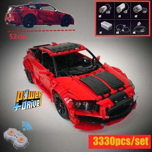 New MOC-Honda CR-Z Racing Car Motor Power Functions Fit Lepining MOC-32829 Technic Gtr Building Blocks Bricks Toys Kid diy Gift